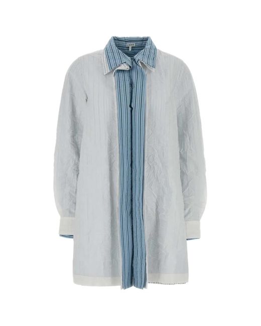 Loewe Blue Cotton Blend Shirt Dress