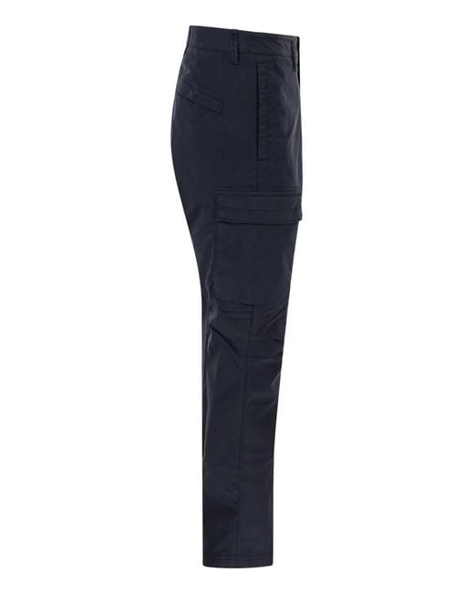 Stone Island Blue Regular Tapered Fit Cargo Trousers for men