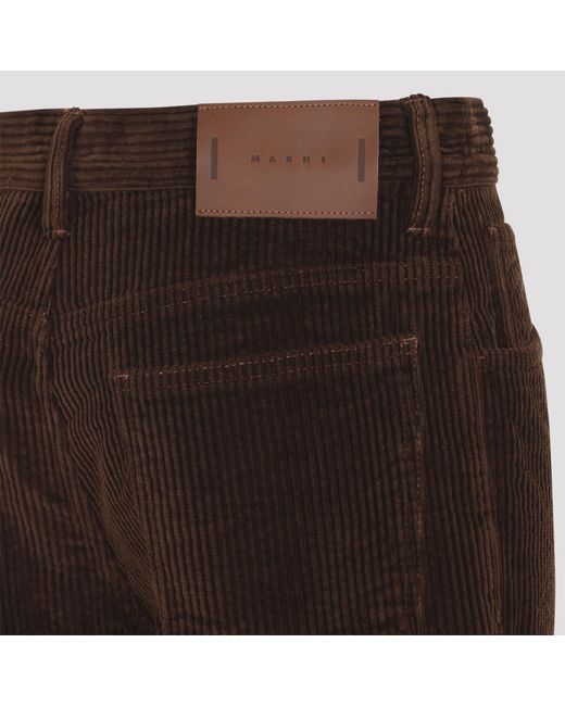 Marni Brown Sadelle Five Pocket Flared Leg Penats