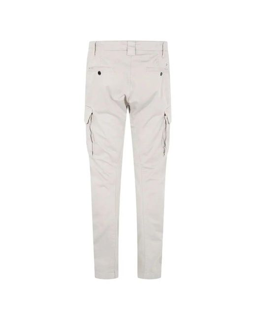 C P Company Gray C.P.Company Stretch Sateen Ergonomic Cargo Pants for men