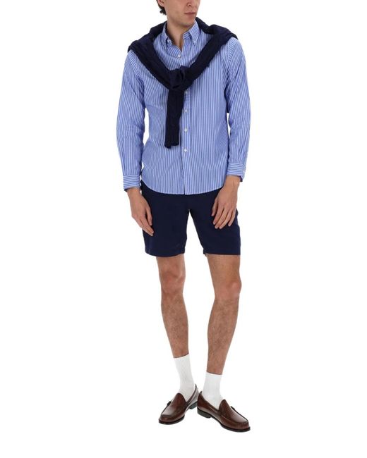Polo Ralph Lauren Blue Camicia Con Logo for men