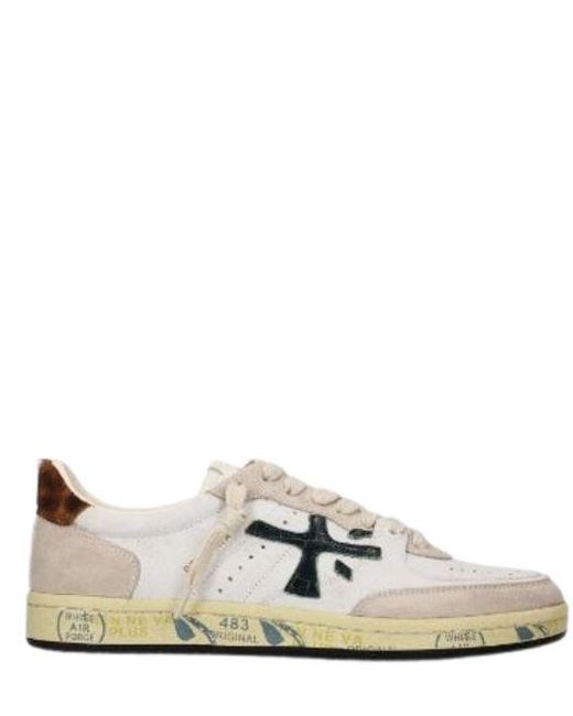 Premiata White Rubber Fabric Shoes