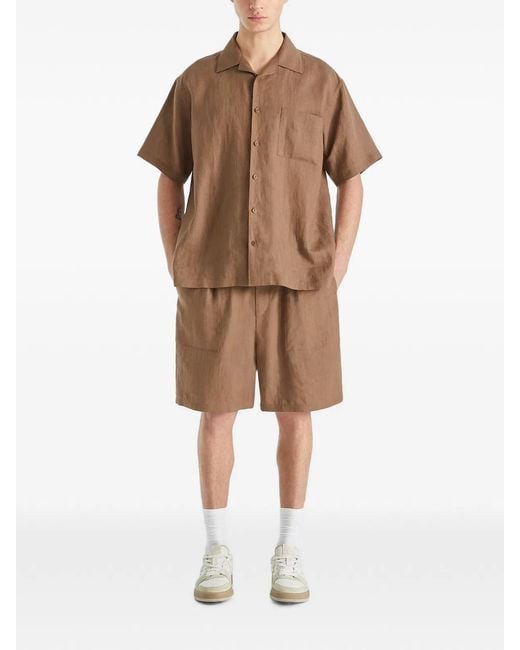 Fendi Brown Linen Shorts for men