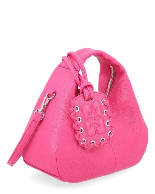 Ganni Pink Borsa "Hobo" Mini