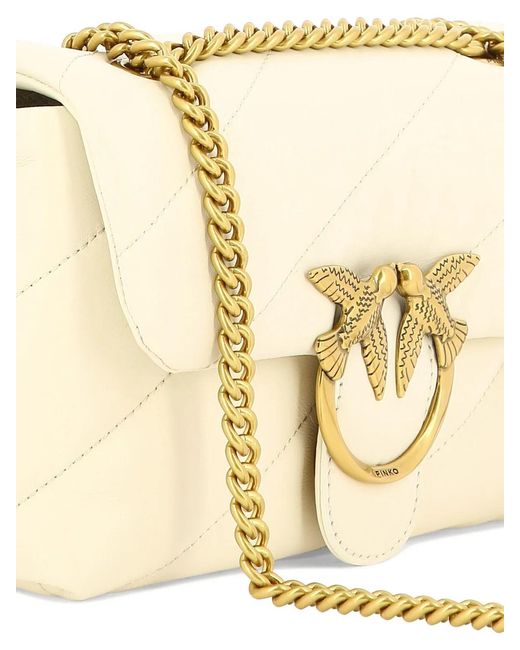 Pinko Natural Leather Brass Crossbody Bags