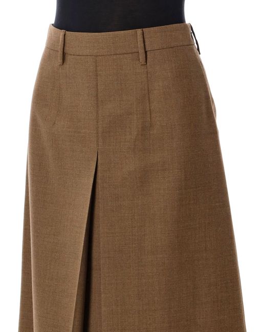 Prada Brown Skirt Front Plit