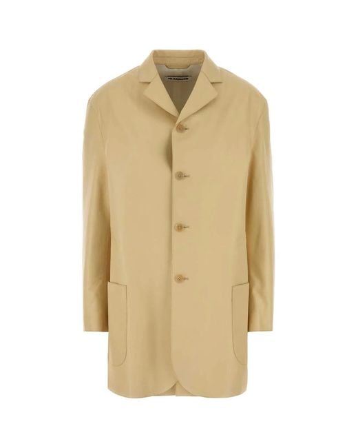 Jil Sander Natural Cream Leather Blazer