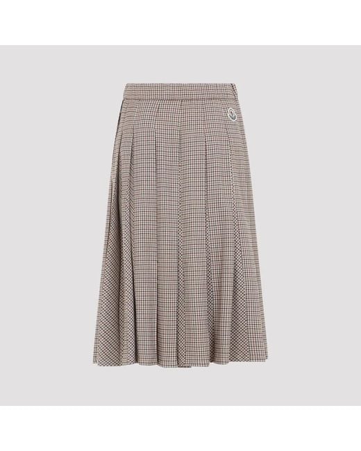 Moncler Brown Viscose Wool Elastane Skirt