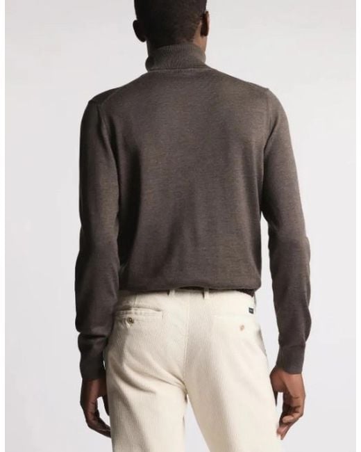 Fay Gray Rolled Neck Ribbed Sweater for men