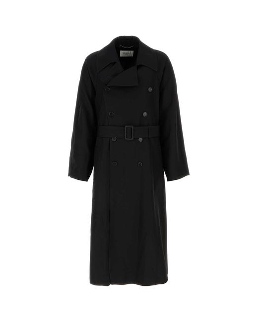 Saint Laurent Black Gabardine Trench Coat for men