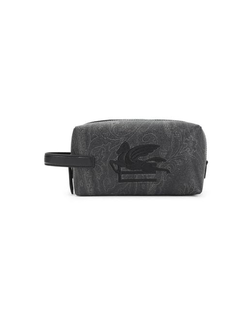 Etro Gray Leather Pouch Arnica for men