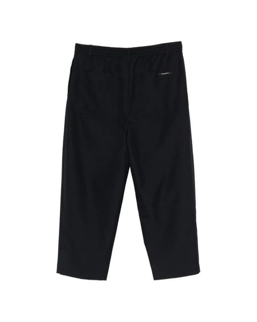 Maison Kitsuné Black Maison Kitsuné Cropped Pleated Pants for men