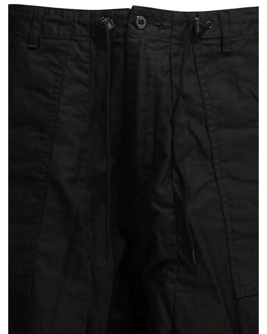 Needles Black Fatigue Cotton Parachute Pants for men