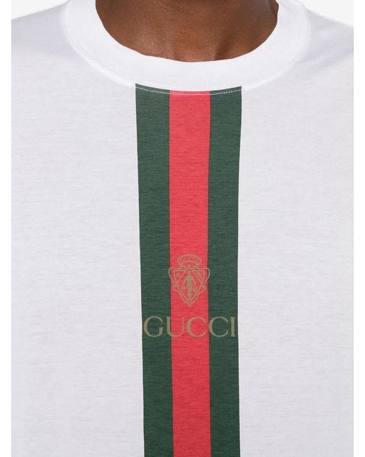 Gucci White Printed Cotton T-Shirt for men