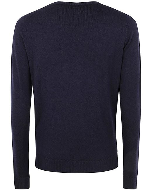 MD75 Blue Round Neck Merinos Sweater for men