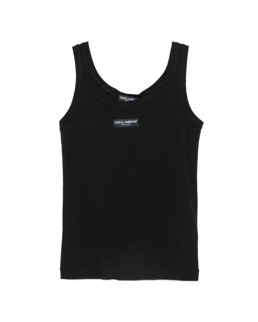 Dolce & Gabbana Black Dolce & Gabbana Ribbed Tank Top