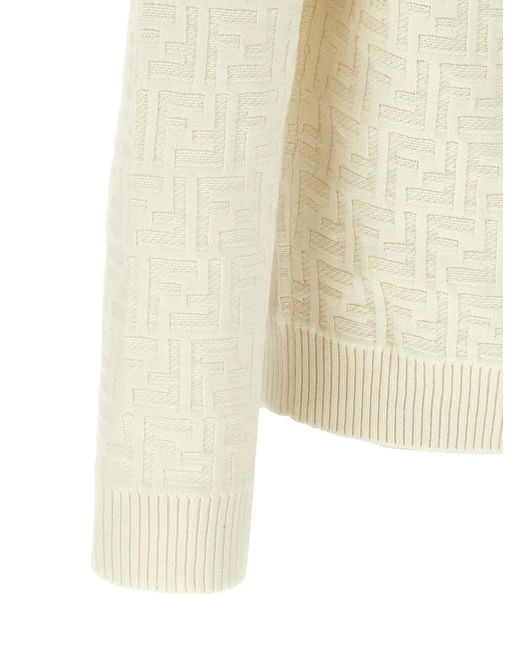 Fendi White 'Zucca' Sweater for men