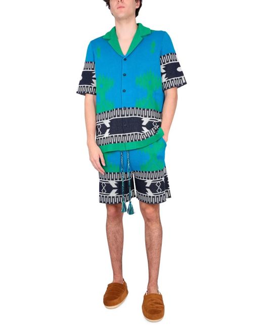 Alanui Blue Jacquard Shirt for men