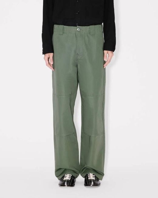 KENZO Green Cotton Trousers for men