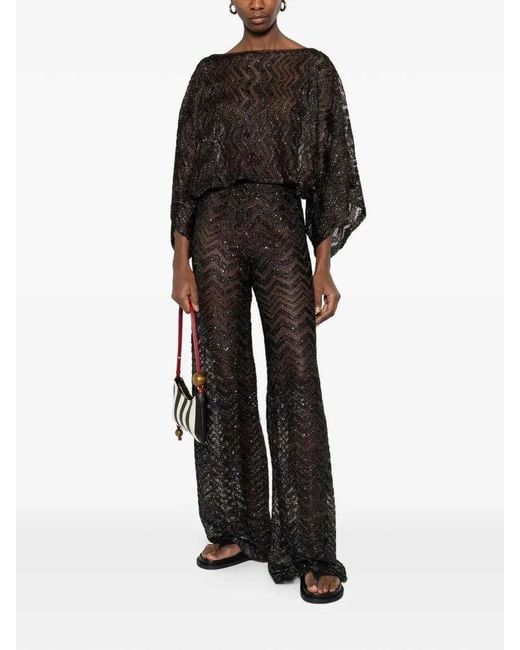 Missoni Black Dark Viscose Polyester Pants