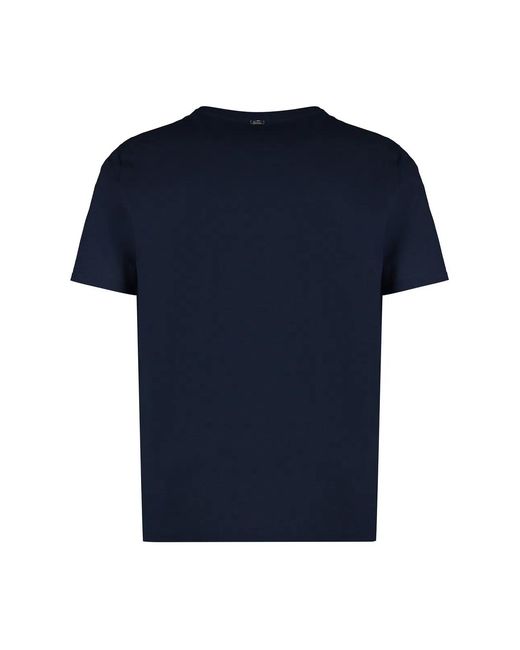 Herno Blue Cotton Crew-Neck T-Shirt for men
