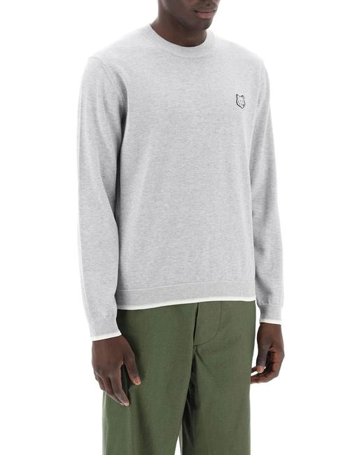 Maison Kitsuné Gray Bold Fox Head Pullover Swe for men