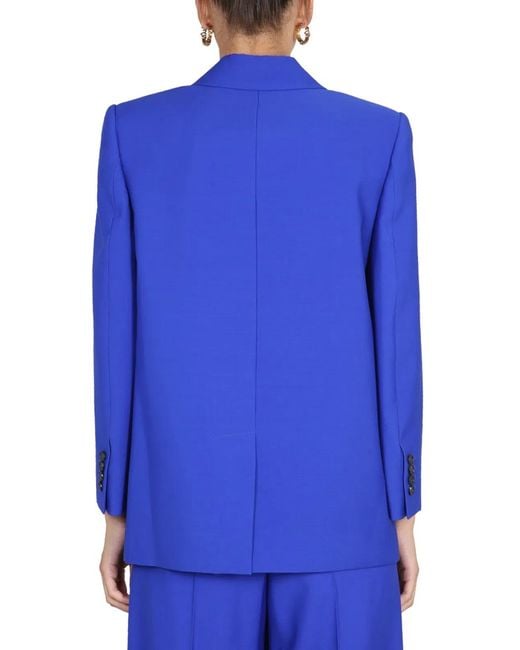 McQueen Blue Structured Double-Breasted Jacket