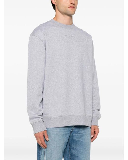 Balmain White 100%Cotone Sweaters for men