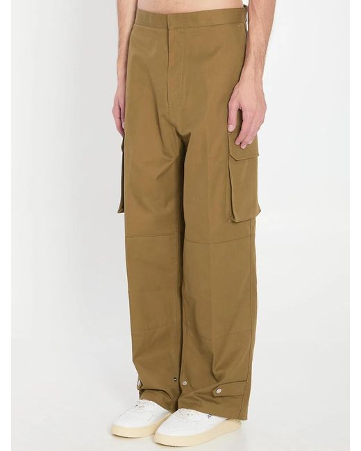 AMI Green Cotton Cargo Pants for men