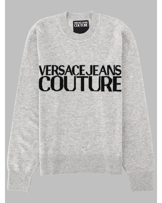 Versace Jeans Couture Gray Maglia Con Logo for men