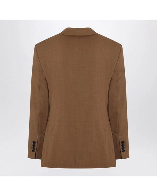 AMI Brown Hazelnut Single-Breasted Wool Jacket for men