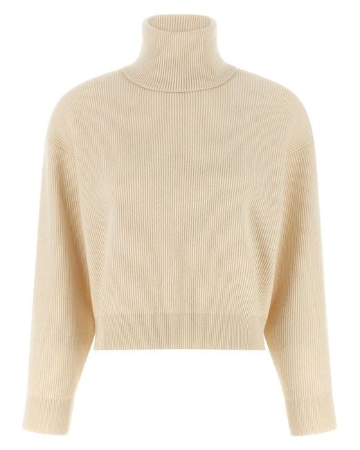 Brunello Cucinelli Natural English Ribbed Sweater