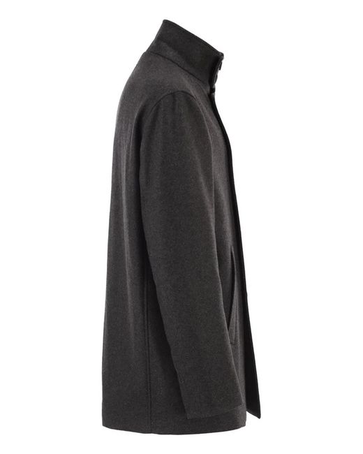 Herno Black Double-Breasted Coat for men