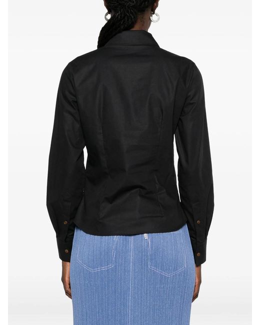 Vivienne Westwood Black Violin Orb-Embroidered Cotton Shirt