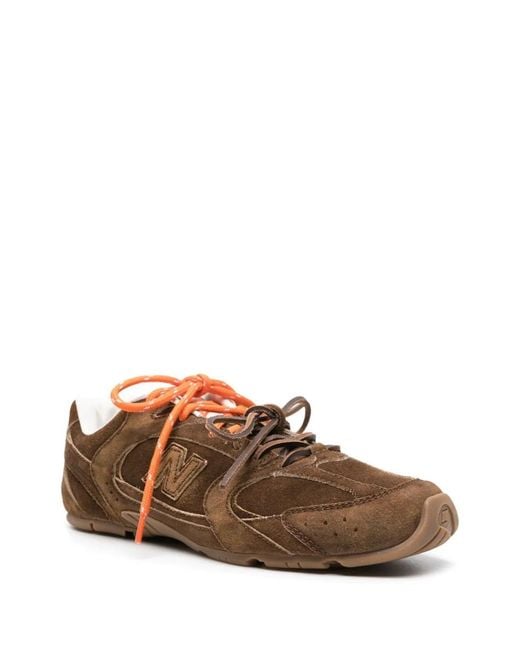 Miu Miu Brown Lace-Up Calf Leather Sneakers