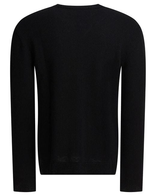 Valentino Black Wool Sweater With Inlaid V for men