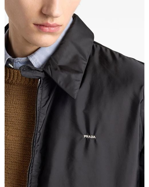 Prada Blue Recycled Polyamide Shirt for men