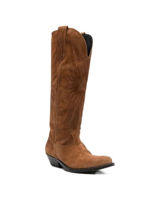 Golden Goose Deluxe Brand Brown Dark Leather Pointed Toe Boots