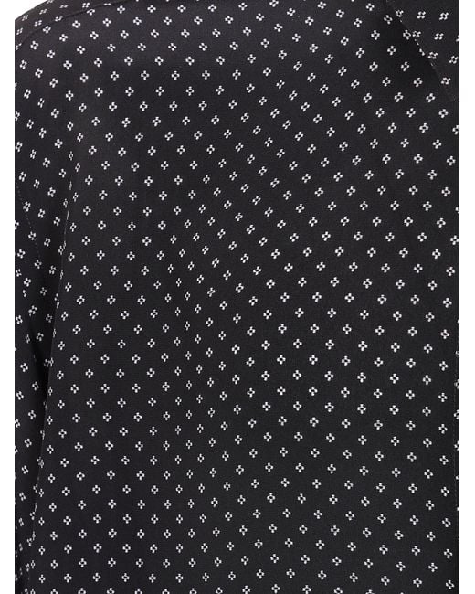 Tom Ford Blue Geometric Print Crepe De Chine Fluid Fit Shirt for men