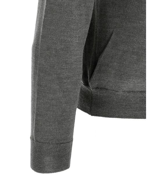 Zanone Gray Turtle-Neck Sweater for men