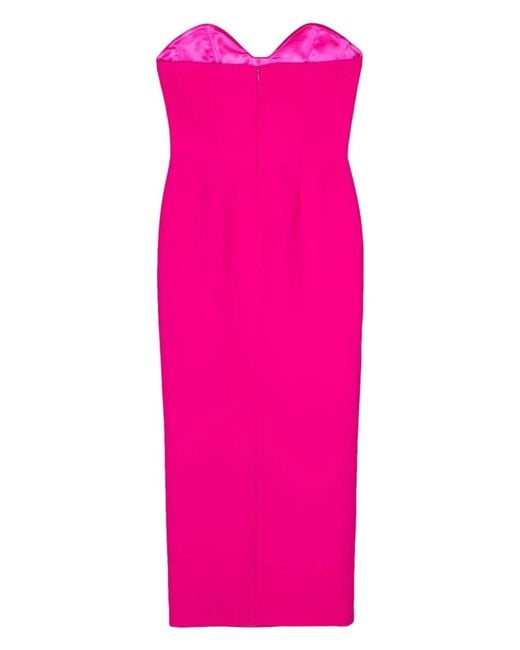 The New Arrivals Ilkyaz Ozel Pink Paloma Pencil Midi Dress