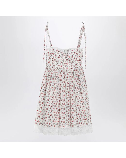 Dolce & Gabbana White Dolce&Gabbana Mini Dress With Roselline Print