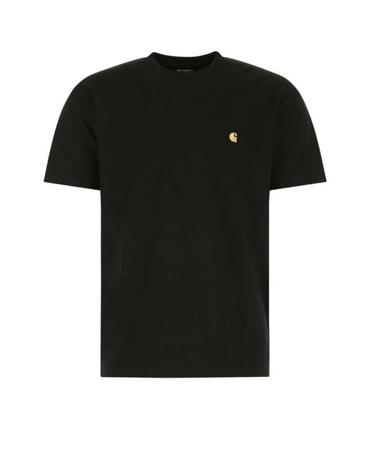 Carhartt Black Logo Cotton T-Shirt for men