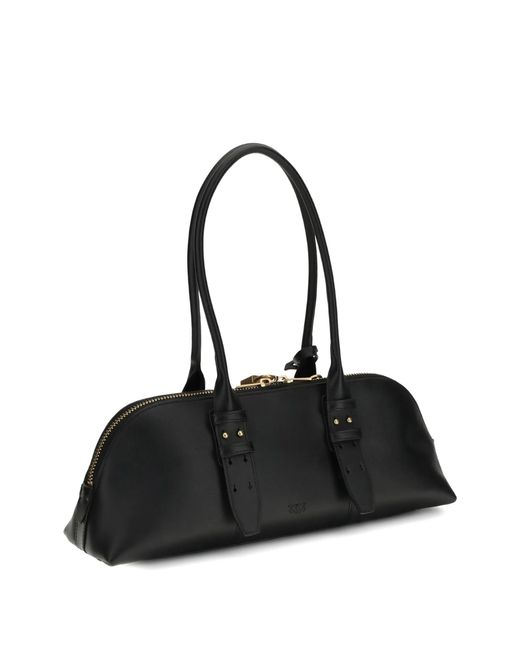Pinko Black Leather Bowling Horizontal Big