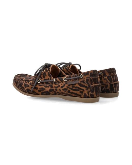 Tom Ford Brown Robin Animal Print Suede Loafers for men