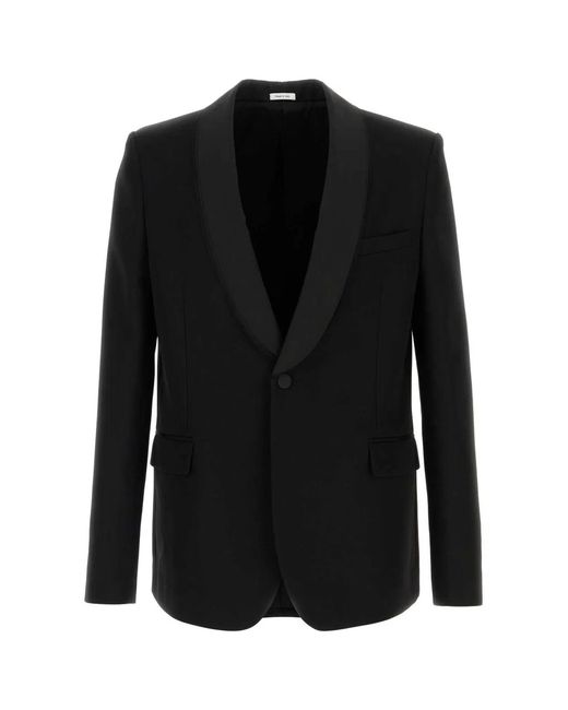 McQueen Black Wool Blazer for men