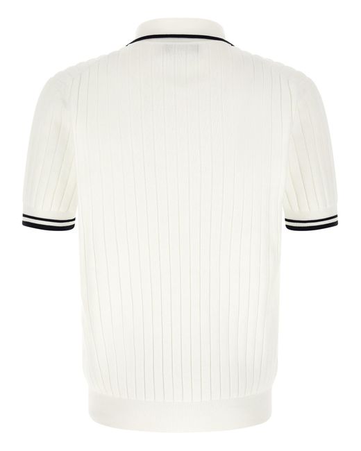 Dolce & Gabbana White Cotton Polo Shirt for men