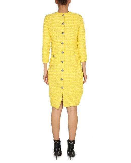 Balenciaga Yellow Back-To-Front Short Dress