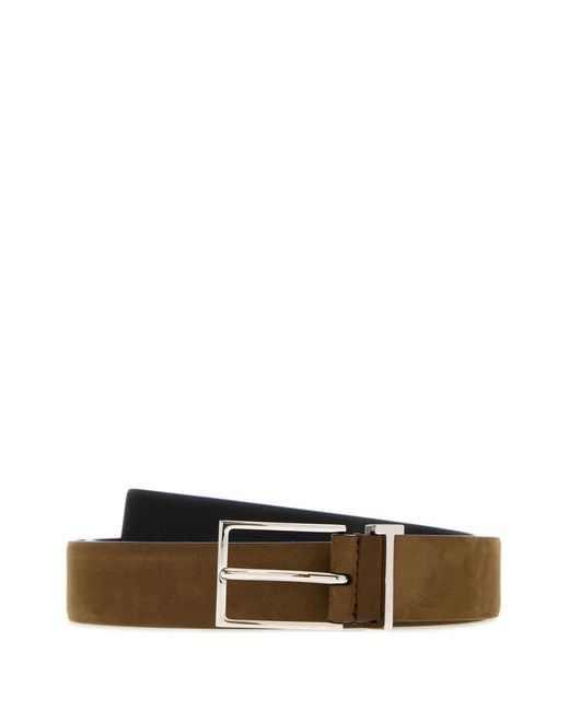 Tom Ford White Natural Nubuck T Loop Belt 28 Mm for men