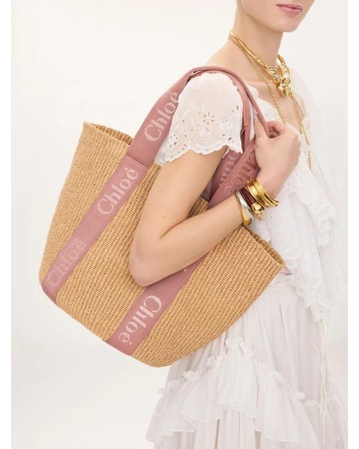 Chloé Pink Large Woody Tote Bag
